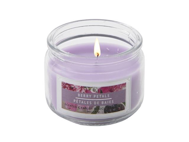 3 OZ SCENTED GLASS JAR (BERRY PETALS)