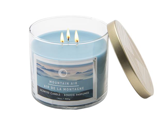 14 OZ 3 WICK JAR CANDLE WITH LID (MOUNTAIN AIR)