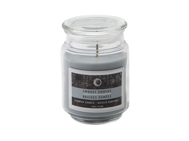 18 OZ SCENTED JAR WITH GLASS LID (SMOKEY EMBERS)