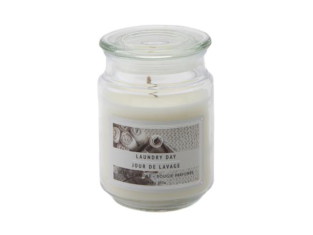18 OZ SCENTED JAR WITH GLASS LID (LAUNDRY DAY)