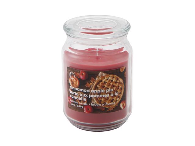 18 OZ SCENTED JAR WITH GLASS LID (CINNAMON APPLE PIE)