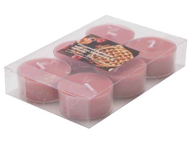 6PK SCENTED TEALIGHTS (CINNAMON APPLE PIE) (12/DISP)