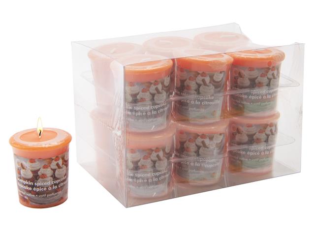 MUSHROOM VOTIVE (PUMPKIN SPICED CUPCAKE) (12/DISP)