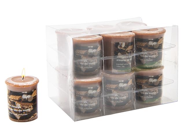 MUSHROOM VOTIVE (CAMPFIRE S'MORES) (12/DISP)