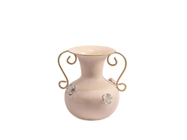 METAL ORNATE VASE (PEACHY ROSE)