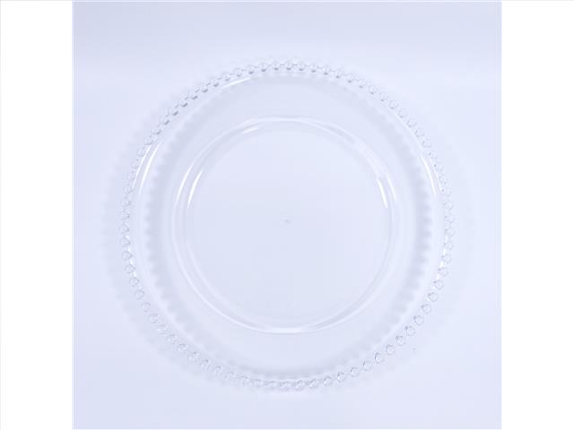 BEADED RIM CHARGER PLATE (CLEAR)