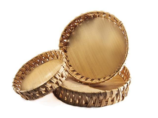 SET OF 3 ROUND BASKET WITH HANDLE