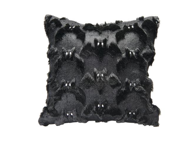 POLYESTER FLEECE EMBROIDERED CUSHION (BATS)
