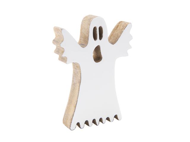 ENAMEL-COATED MANGO WOOD DECOR (WHITE GHOST)
