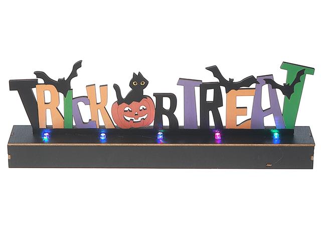 LED WOOD TRICK OR TREAT DÉCOR