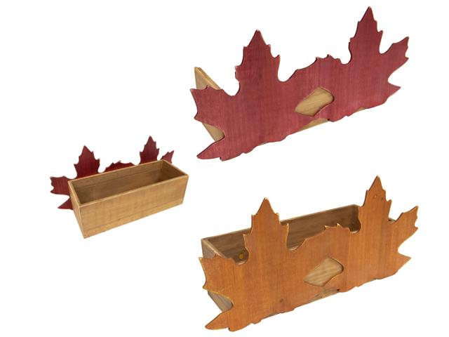 WOODEN DECORATIVE HOLDER (DOUBLE MAPLE) (ASSTD)