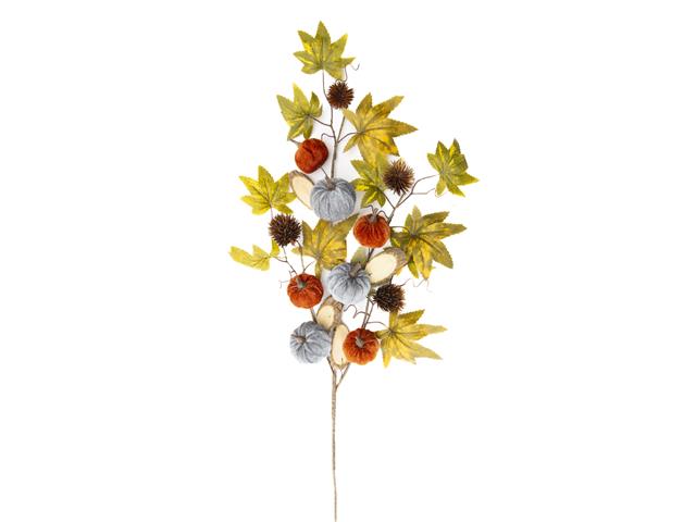 PUMPKIN THISTLE AND LEAVES SPRAY