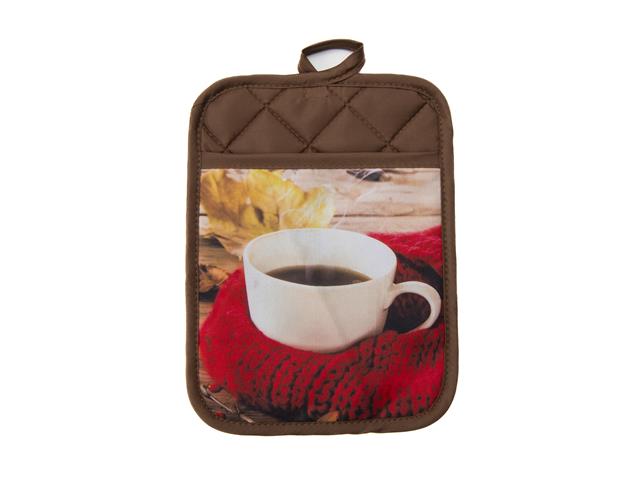 POT HOLDER WITH POCKET (COZY COFFEE)