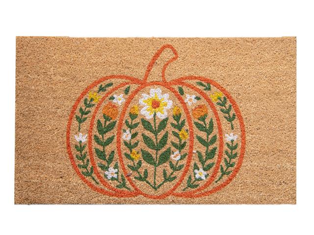 COIR DOOR MAT (PUMPKIN AND FLOWERS)
