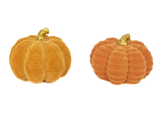 FLOCKED POLYRESIN PUMPKIN (ASSTD)