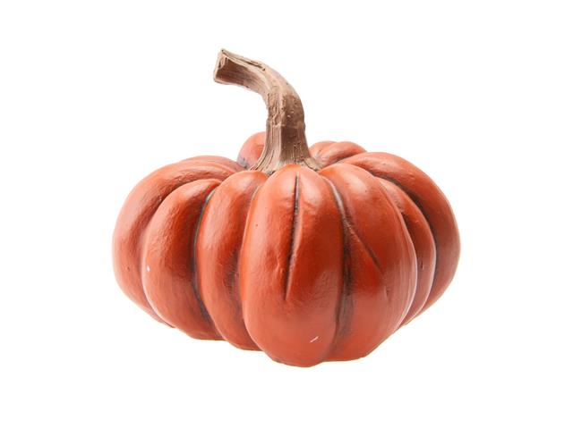POLYRESIN SCULPTED PUMPKIN (ORANGE)