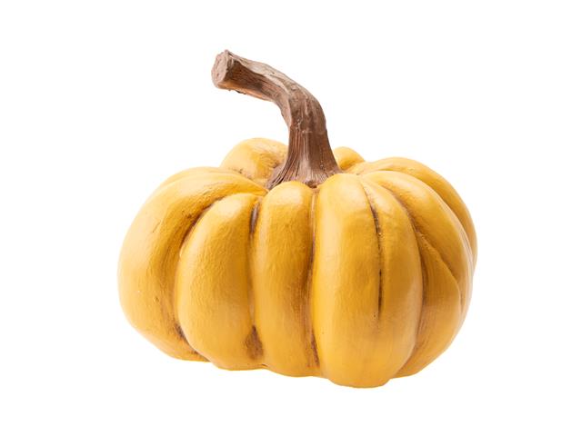 POLYRESIN SCULPTED PUMPKIN (YELLOW)
