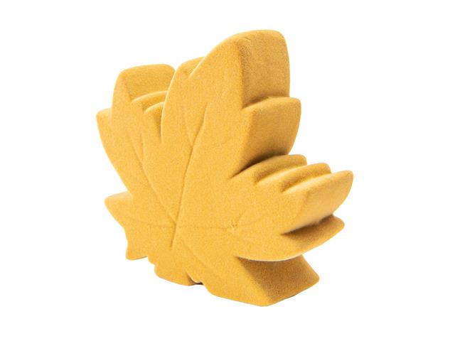 FLOCKED CERAMIC MAPLE LEAF DECOR (YELLOW)