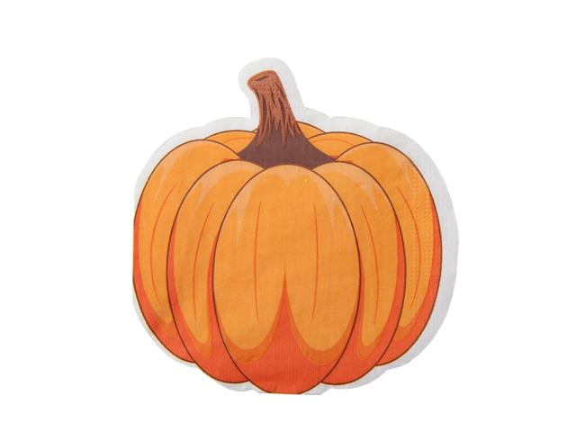 12 PK 3 PLY SHAPED NAPKIN (PUMPKIN)
