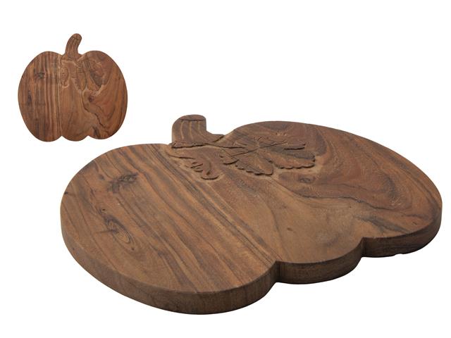 ACACIA WOOD SHAPED SERVING BOARD (PUMPKIN WITH CARVED VINES)