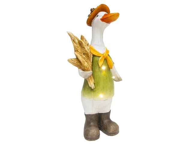 LED MAGNESIA FARMER GOOSE HOLDING WHEAT BUNDLE