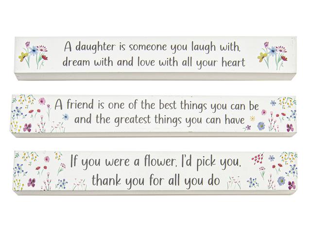 WOODEN BLOCK SIGN (APPRECIATION) (ASSTD)