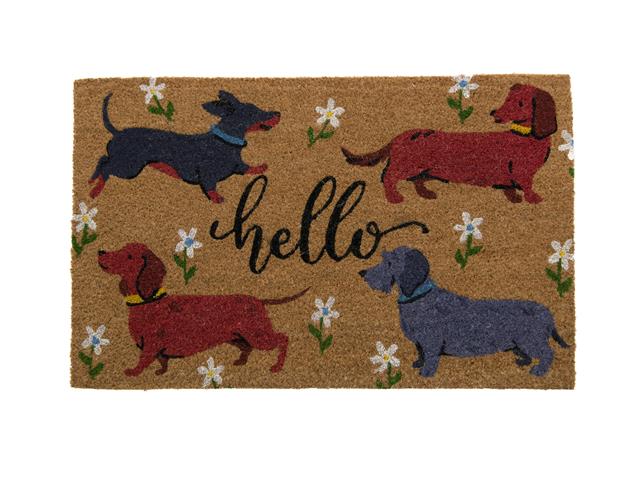COIR DOOR MAT DOGS (HELLO)