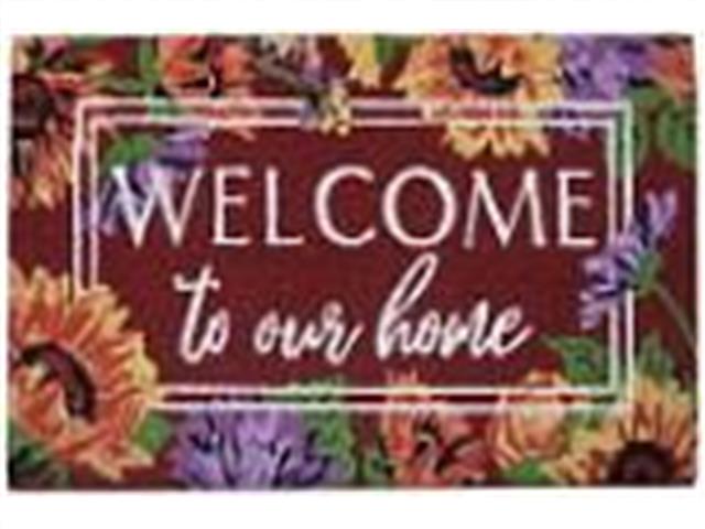 COIR DOOR MAT FLOWER BORDER (WELCOME TO OUR HOUSE)