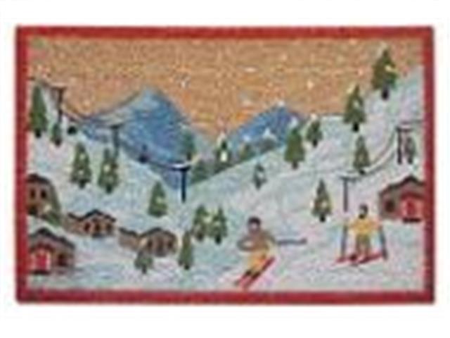 COIR DOOR MAT WINTER SKI VILLAGE