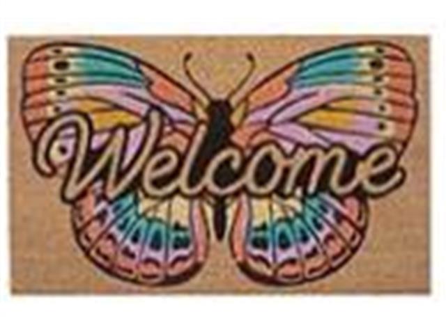 COIR DOOR MAT (BUTTERFLY - WELCOME)