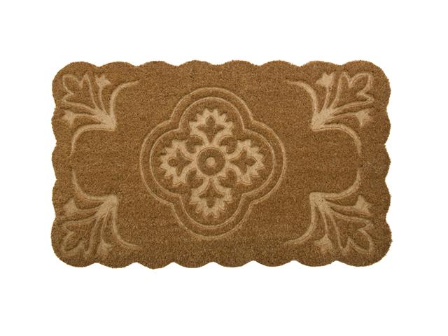 SCALLOP SHAPE ETCHED COIR DOOR MAT