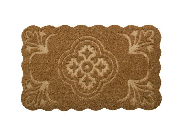 SCALLOP SHAPE ETCHED COIR DOOR MAT