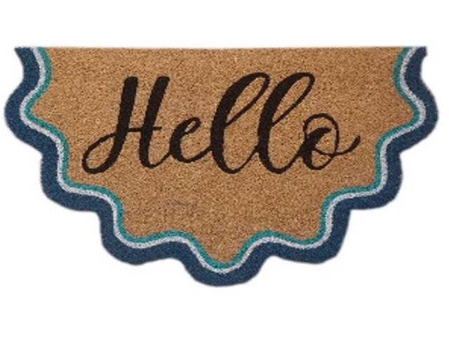 WAVY SHAPE COIR DOOR MAT (HELLO)