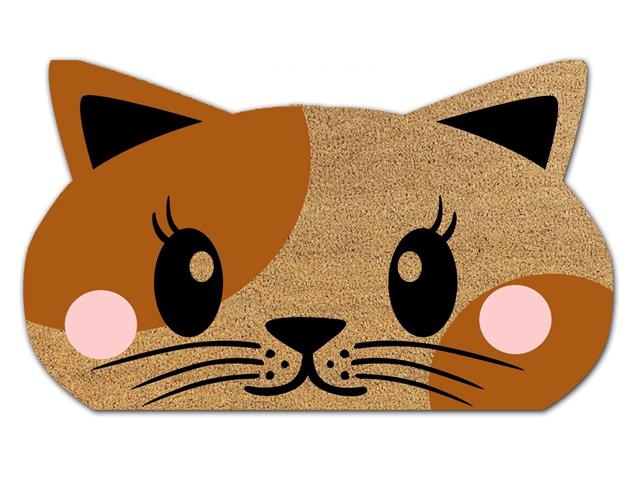 SHAPE COIR DOOR MAT (BLUSHING CAT)