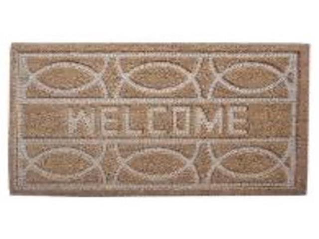 EMBOSSED COIR DOOR MAT (GEOMETRIC PATTERN - WELCOME)