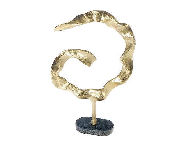 GOLD SPIRAL DECOR WITH MARBLE BASE
