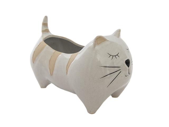 CERAMIC PLANTER (CAT WITH STRIPES)