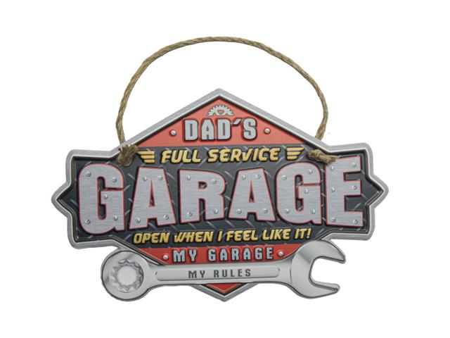 EMBOSSED METAL WALL SIGN (DAD'S FULL SERVICE GARAGE)