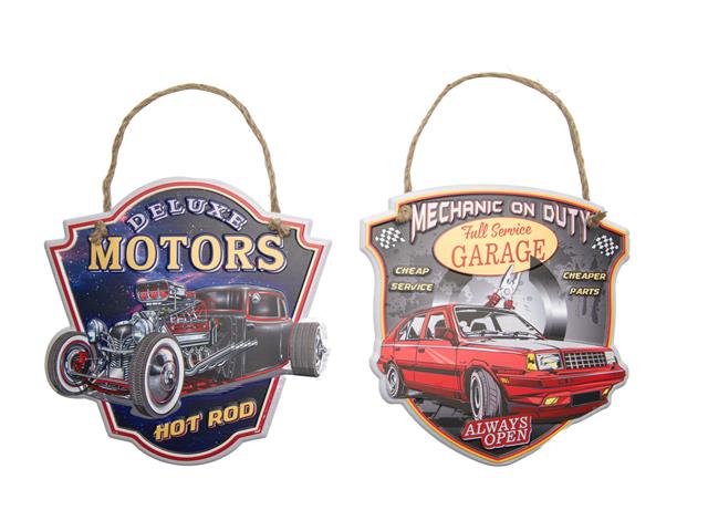 EMBOSSED METAL WALL SIGN (MOTOR/GARAGE SERVICE)(ASSTD)