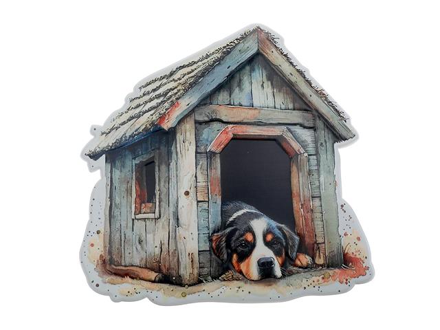 EMBOSSED METAL WALL SIGN (DOG HOUSE)
