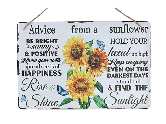 METAL WALL SIGN (ADVICE FROM A SUNFLOWER) - IH Casadecor