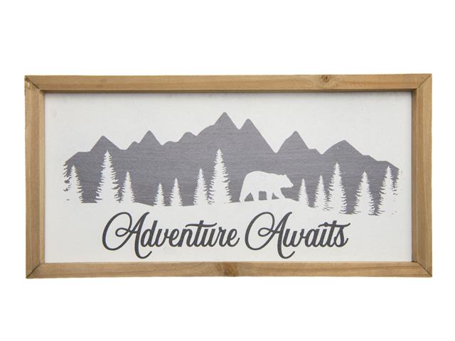 MDF FRAMED WALL SIGN (ADVENTURE AWAITS)