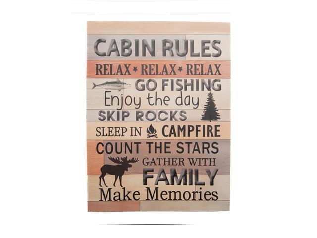 MDF WALL SIGN (CABIN RULES)