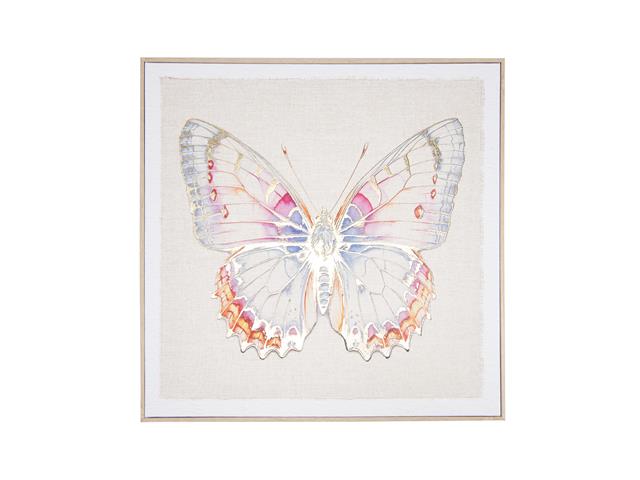 FRAMED FOIL PRINT CANVAS ART (BUTTERFLY)