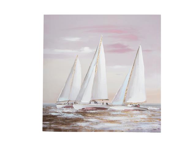 HANDPAINTED CANVAS ART WITH FOIL (SAIL AWAY)