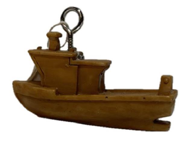 POLYRESIN FISHING BOAT ORNAMENT