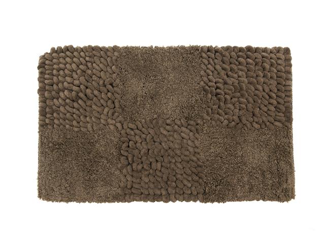 POLY-COTTON HANDWOVEN BATH MAT (CHOCOLATE-CHECKERED)