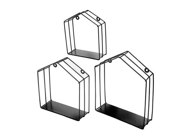 METALHOUSE SHAPE FLOATING SHELVES WALL DÉCOR- BLACK