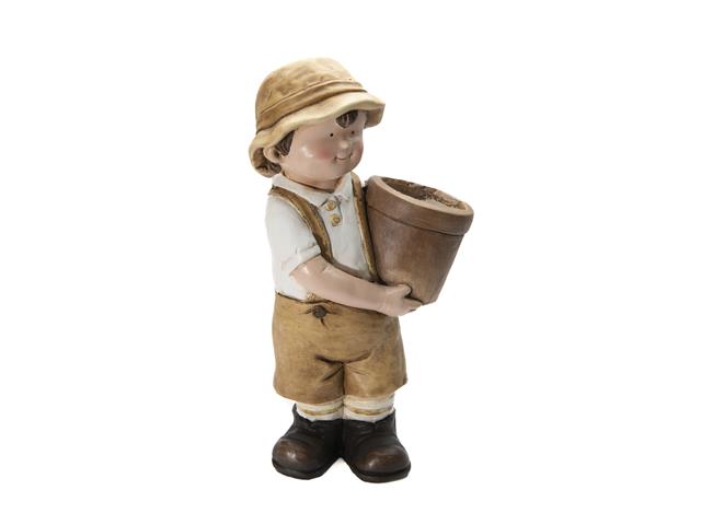 MAGNESIA GARDEN BOY HOLDING PLANTER