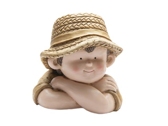 MAGNESIA GARDEN BOY WITH HAT PLANTER
